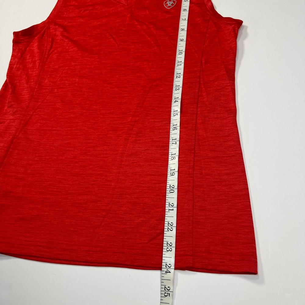 Ariat Tank Top Medium Red AriatTEK V-Neck Performance Activewear Sleeveless - Picture 6 of 9